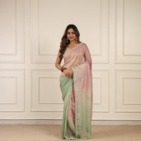Shaded tissue saree with ari tari work