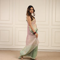 Shaded tissue saree with ari tari work