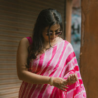 Leheriya rani pink saree with gotapatti work