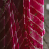 Leheriya rani pink saree with gotapatti work