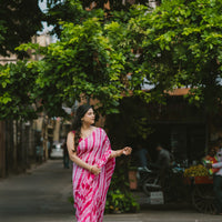 Leheriya rani pink saree with gotapatti work