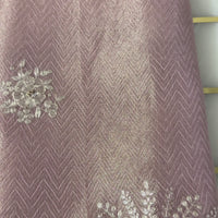 Baby pink tissue saree with pittan threadwork and sequins